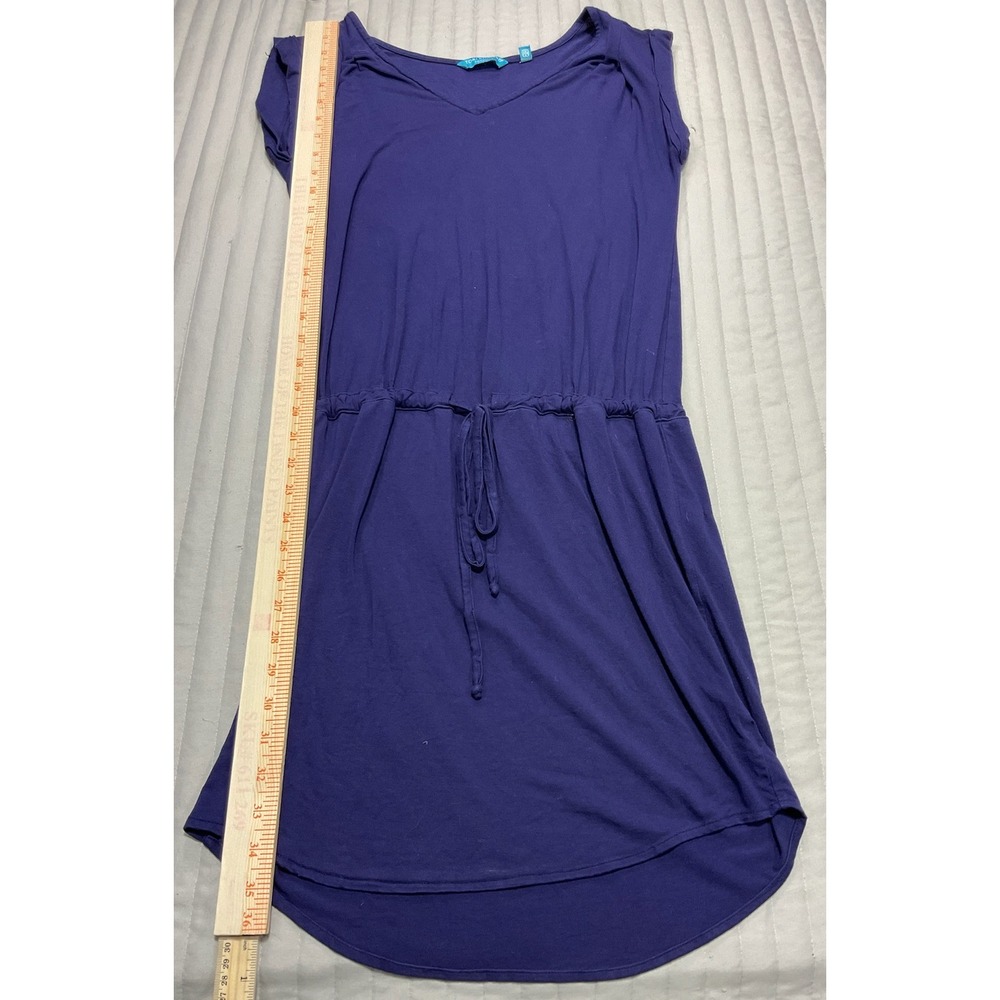 Tori Richard Honolulu Womens Purple Knit Drawstring Waist V-neck Dress Size XS - Picture 10 of 12